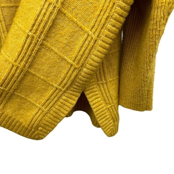 cabi Golden Yellow Oversized Long Sleeve Split Side Round Neck Sweater, Small - Picture 7 of 14